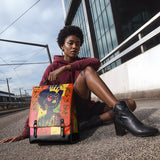"Aina" Flame Red Leather Backpack