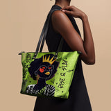 "Aina" Lime Pop Leather Tote Bag