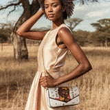 "Aina" Coconut White Envelope Chain Crossbody Bag