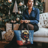 "Aina" Blueberry Snow Leather Tote Bag