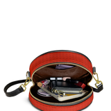 "Aina" Flame Red Circle Crossbody Bag