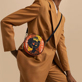 "Aina" Orange Sorbet Circle Crossbody Bag