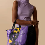 "Aina" Grape Soda Leather Tote Bag