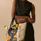 "Aina" Honeycomb Leather Tote Bag