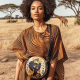 "Aina" Honeycomb Circle Crossbody Bag
