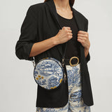 "Chinoiserie" Circle Crossbody Bag